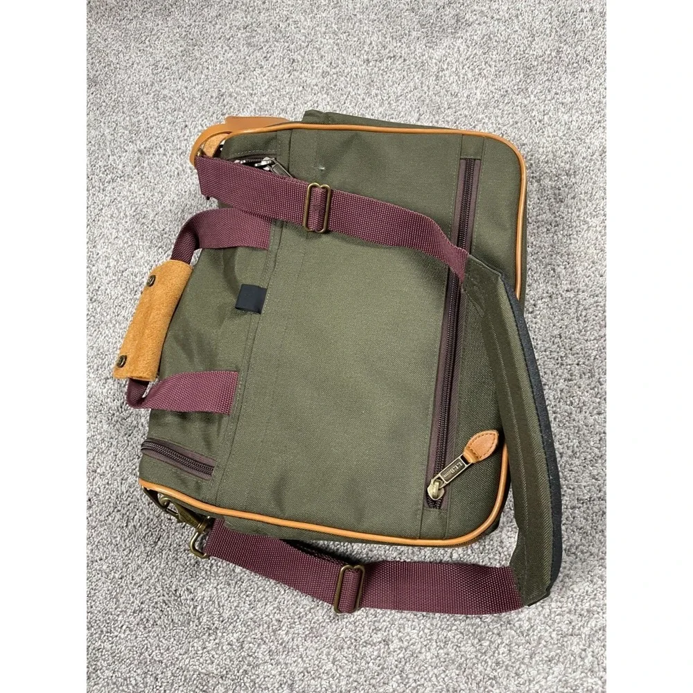 LL Bean Sportmans Accessory Bag Duffel Crossbody Canvas Leather Classic Travel